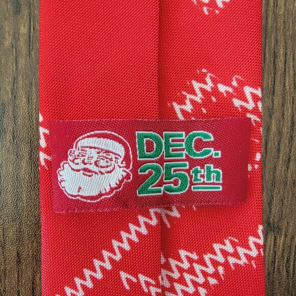 Dec 25th Christmas Neck Tie Reindeer Red Holiday Festive Party Workstyle Office - Picture 5 of 5